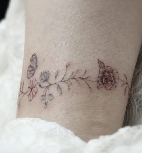 enkelbandje bloemen roosje